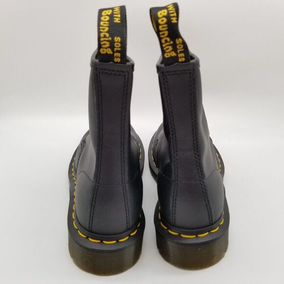 Dr. Martens 460 Women Bex Smooth Leather Lace Up Boots Sz 5 Black Combat Grunge - Picture 4 of 8